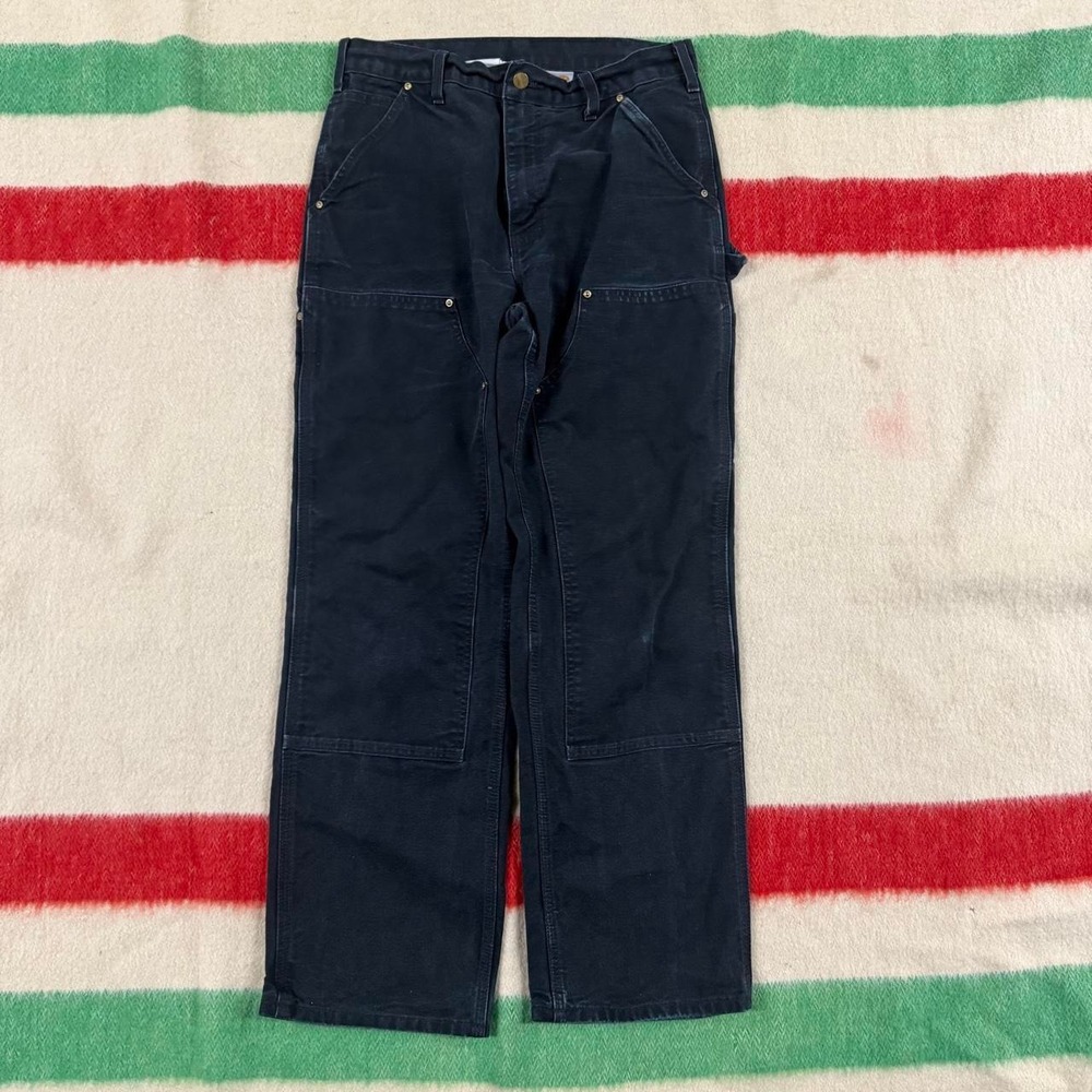 Vintage 90s Carhartt Made in USA Double Knee Pants Black 31x32 Workwear
